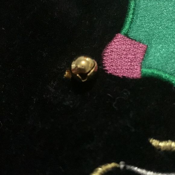 Vintage Karen Scott Christmas Vest velvet plaid lining stockings bells med - Picture 3 of 9